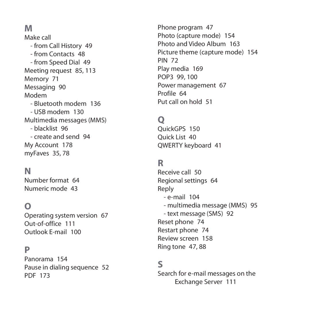 HTC Dash 3G manual Blacklist Create and send  